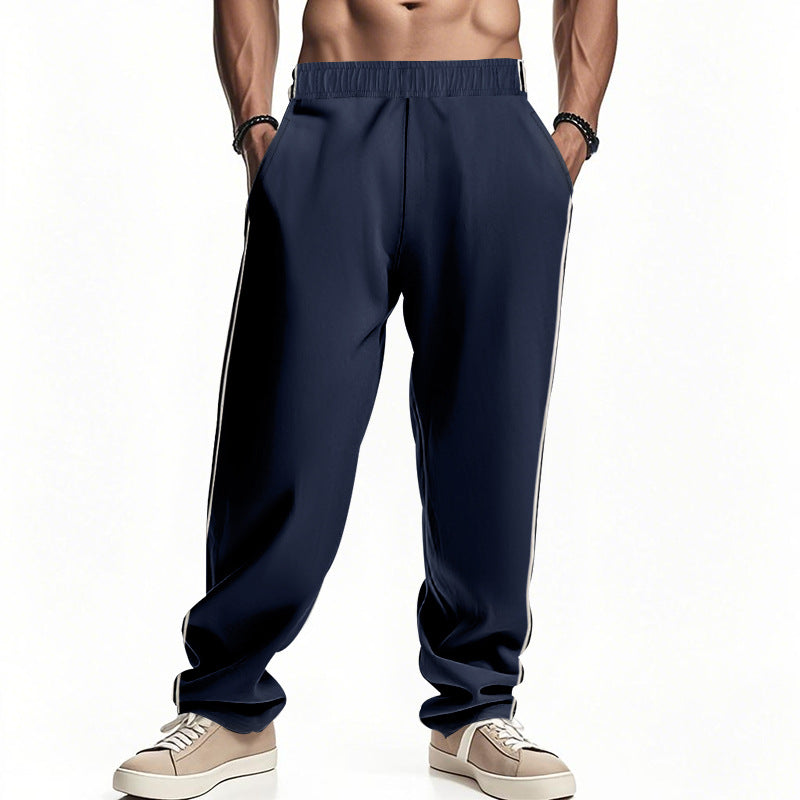 Herren Sportliche Freizeithose mit seitlichen Streifen und elastischem Bund Echoarchiv