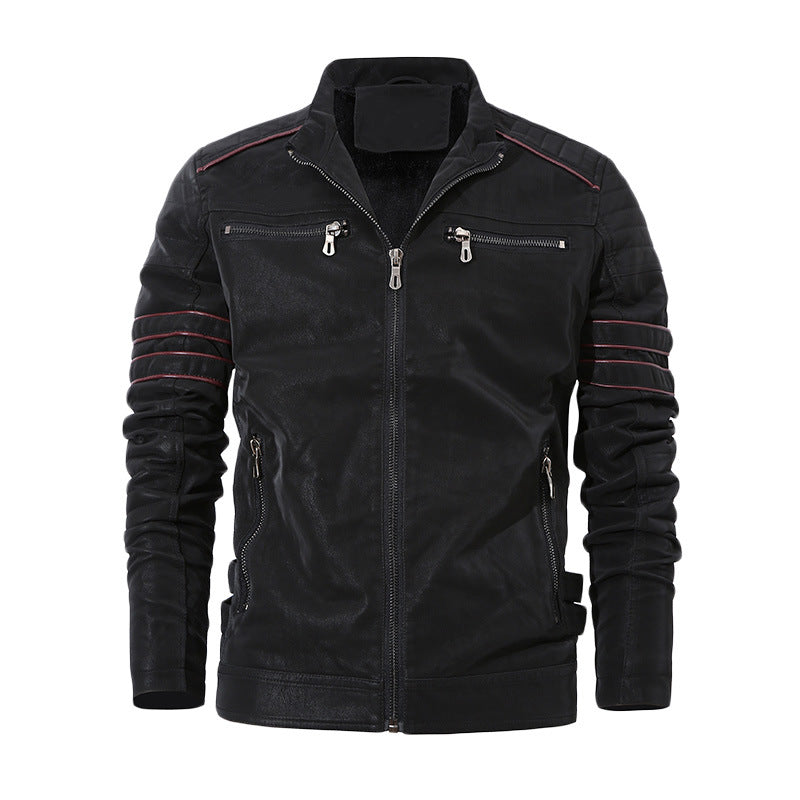 Herren sportliche Lederjacke mit gefüttertem Innenfutter Echoarchiv