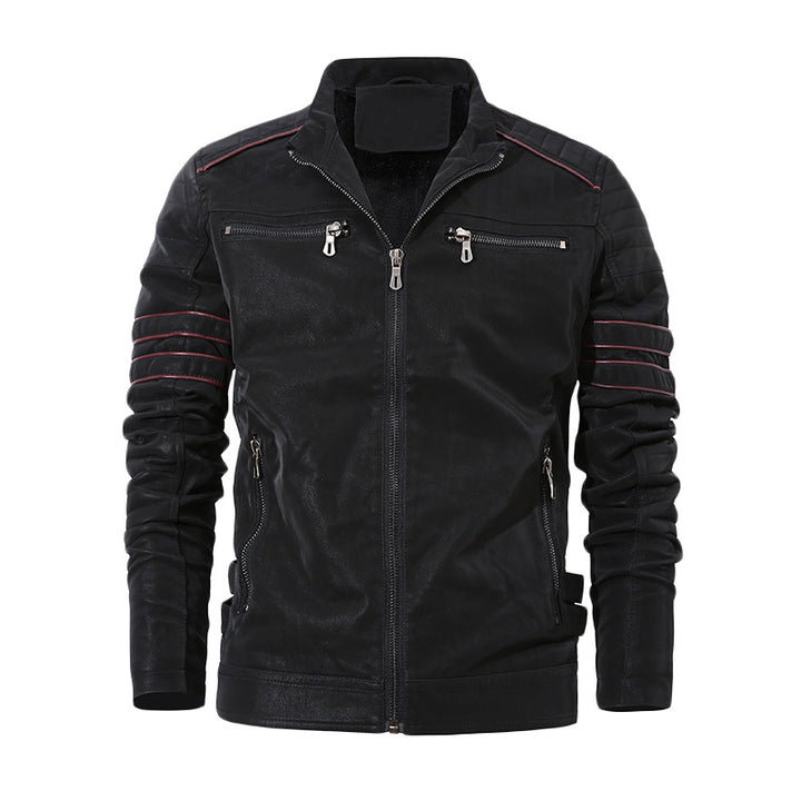 Herren sportliche Lederjacke mit gefüttertem Innenfutter Echoarchiv