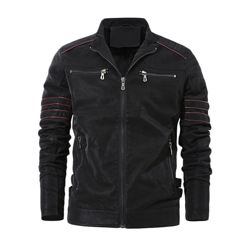 Herren sportliche Lederjacke mit gefüttertem Innenfutter Echoarchiv