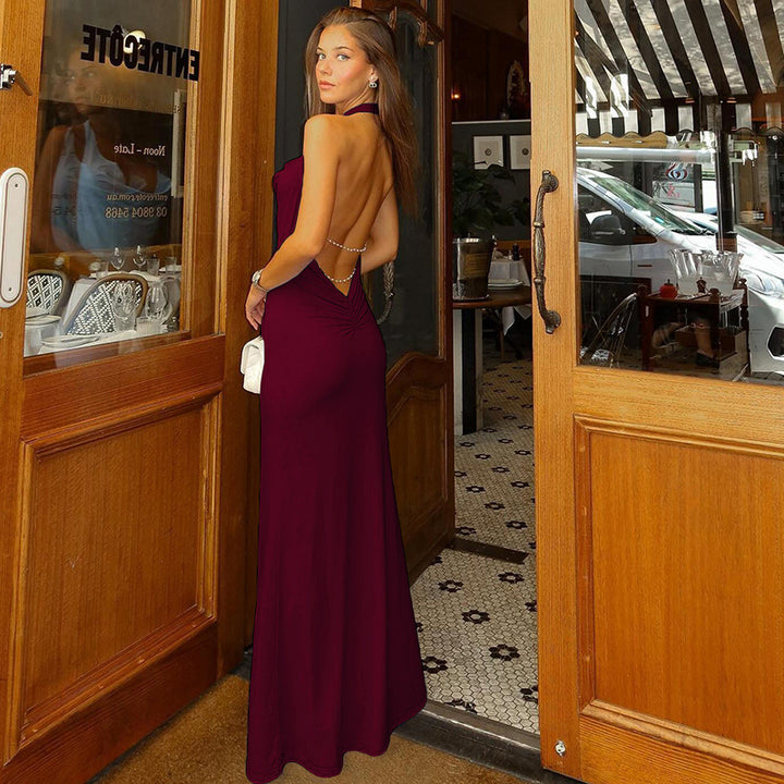 Damen Maxikleid mit eleganter Halter-Cowl-Neck-Design und figurbetontem Schnitt Echo Archiv