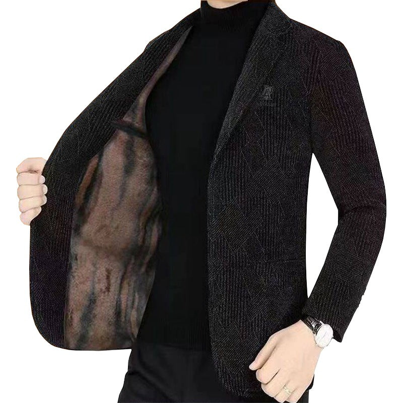 Herren Strukturierter Jersey-Sakko mit leichtem Innenfutter und schmaler Silhouette – Tianoro