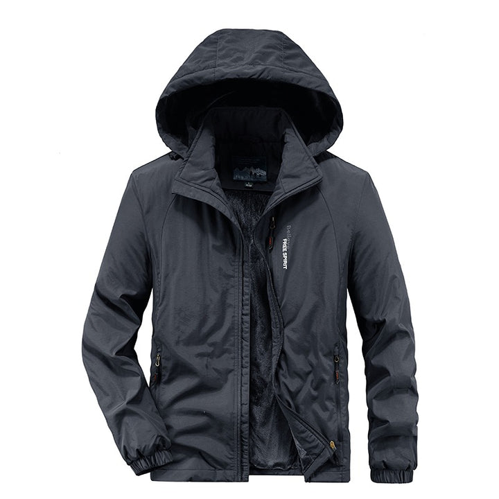 Herren Isolierte Outdoor-Übergangsjacke mit wärmendem Teddyfutter und Kapuze Echoarchiv