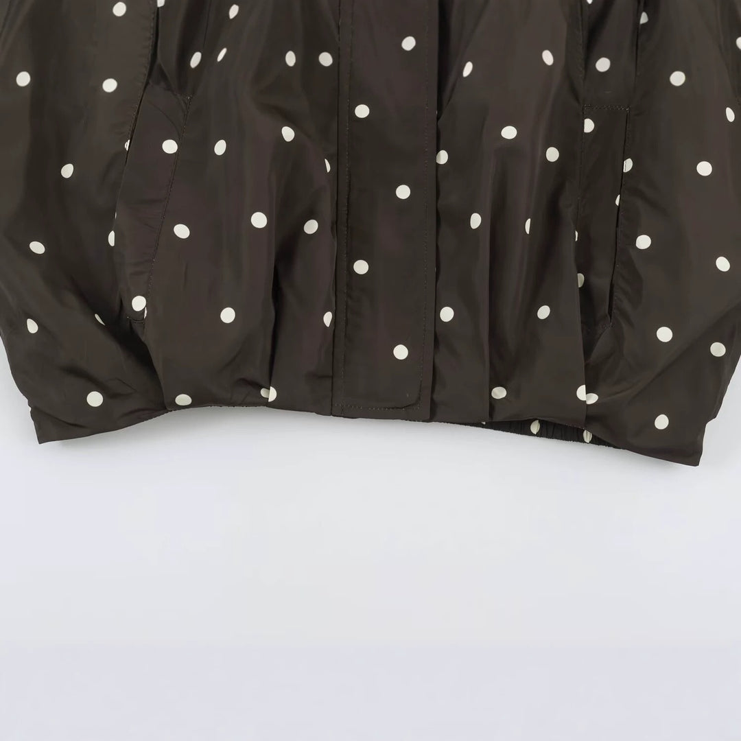 Damen Oversize-Windbreaker mit Tupfen-Print, hohem Stehkragen und elastischem Saum Echo Archiv