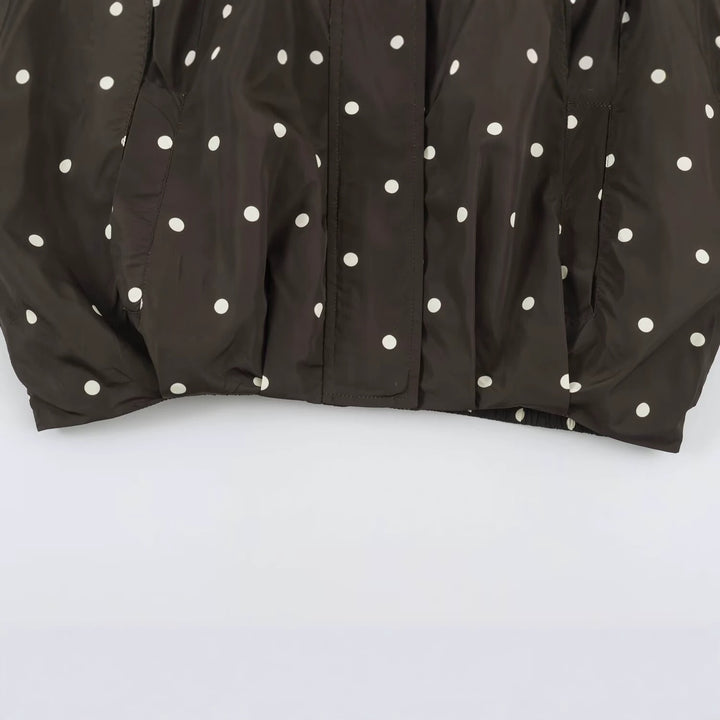 Damen Oversize-Windbreaker mit Tupfen-Print, hohem Stehkragen und elastischem Saum Echo Archiv