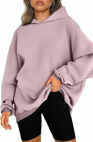 Damen nan oversized Kapuzenpullover im Boxy-Cut mit innen angerautem Fleece, überschnittener Schulter und verlängertem Rückenteil Echo Archiv