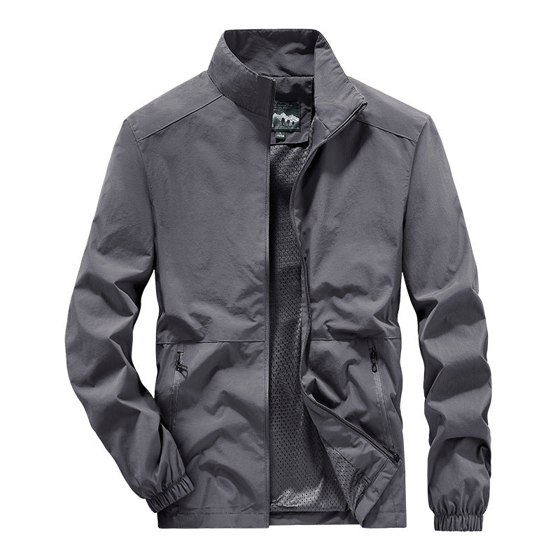 Herren leichte Übergangsjacke mit hoch schützendem Kragen und atmungsaktivem Innenfutter Echoarchiv