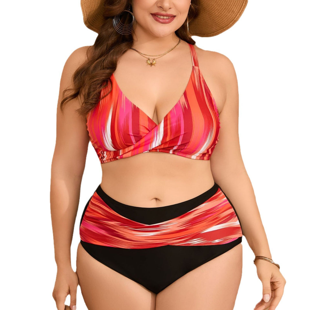 Damen Hochtaillierter Bikini mit Wickeloberteil Echo Archiv