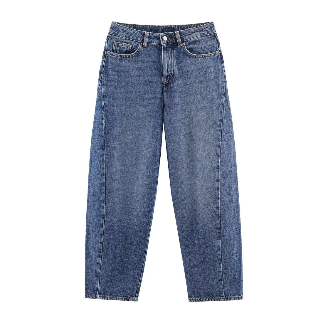 Damen Hochtaillierte weite Jeans mit geradem Bein und Cropped-Länge Echoarchiv