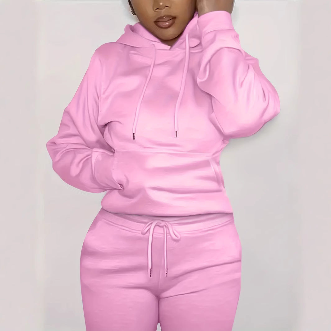 Damen nan figurbetontes Hoodie-und Taillenrock-Set mit Kängurutasche und Tunnelzug Echo Archiv