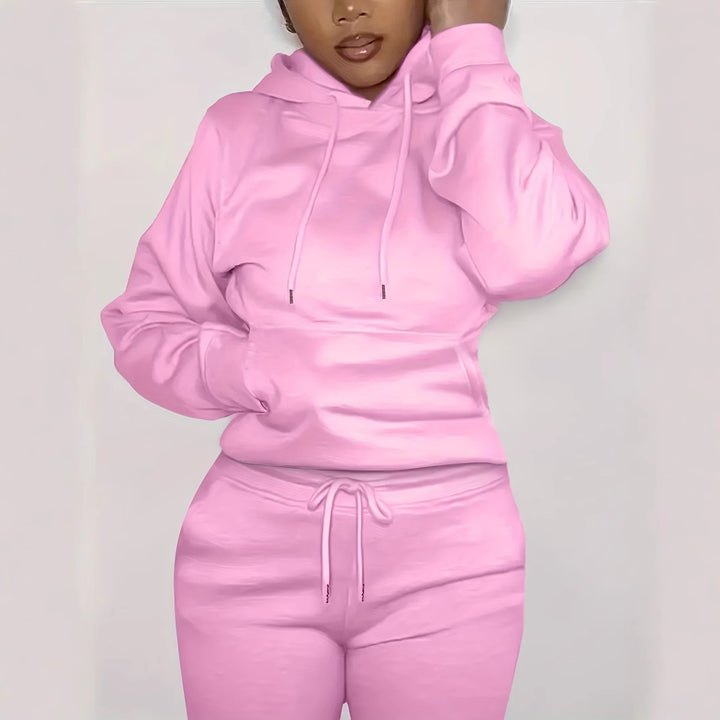 Damen nan figurbetontes Hoodie-und Taillenrock-Set mit Kängurutasche und Tunnelzug Echo Archiv