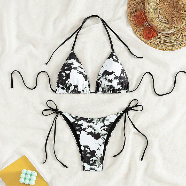 Damen Triangel-Bikini-Set mit verstellbaren Bindebändern Echo Archiv
