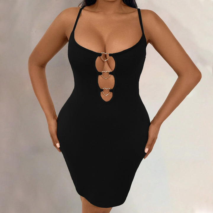 Damen figurbetontes Abendkleid mit Herz-Ausschnitt und verstellbaren Trägern Echo Archiv