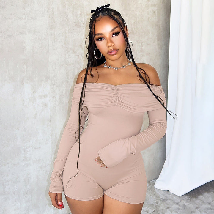 Damen Off-Shoulder Bodysuit mit langen Ärmeln Echo Archiv