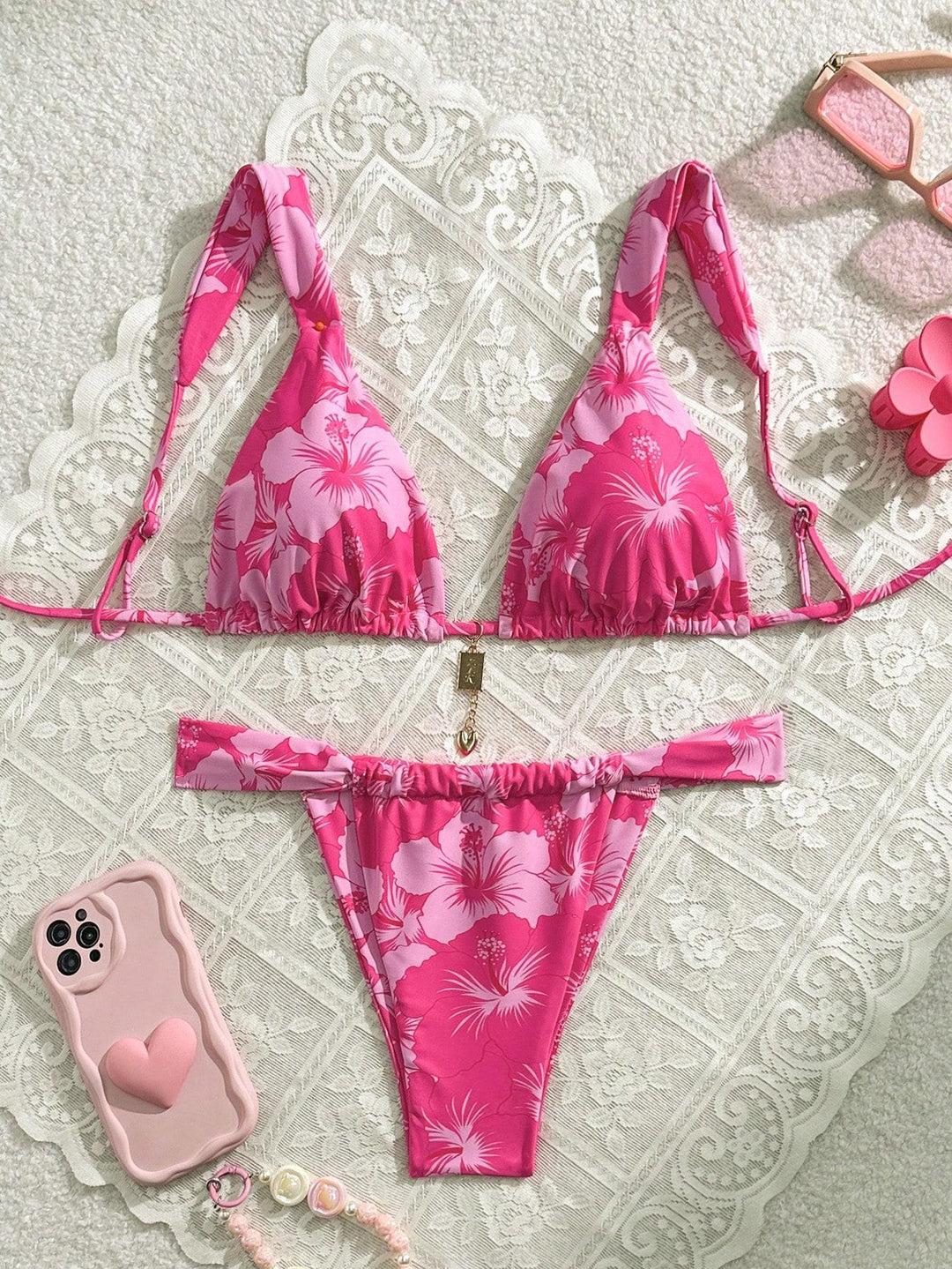 Damen Triangel-Bikini mit verspieltem Mustermix Echo Archiv