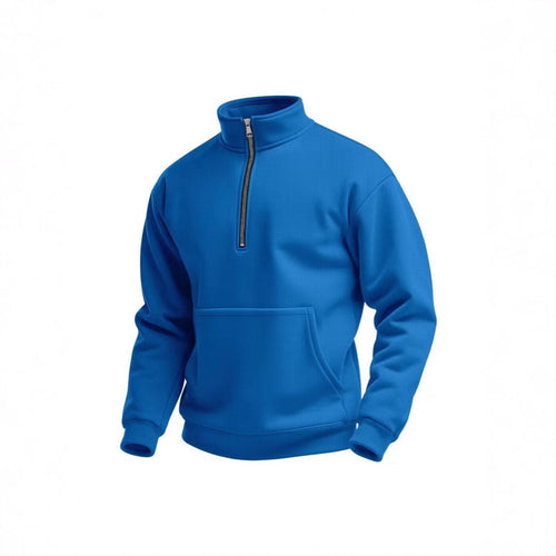 Herren Fleece-Pullover mit kurzem Reißverschluss und Bauchtasche Echoarchiv
