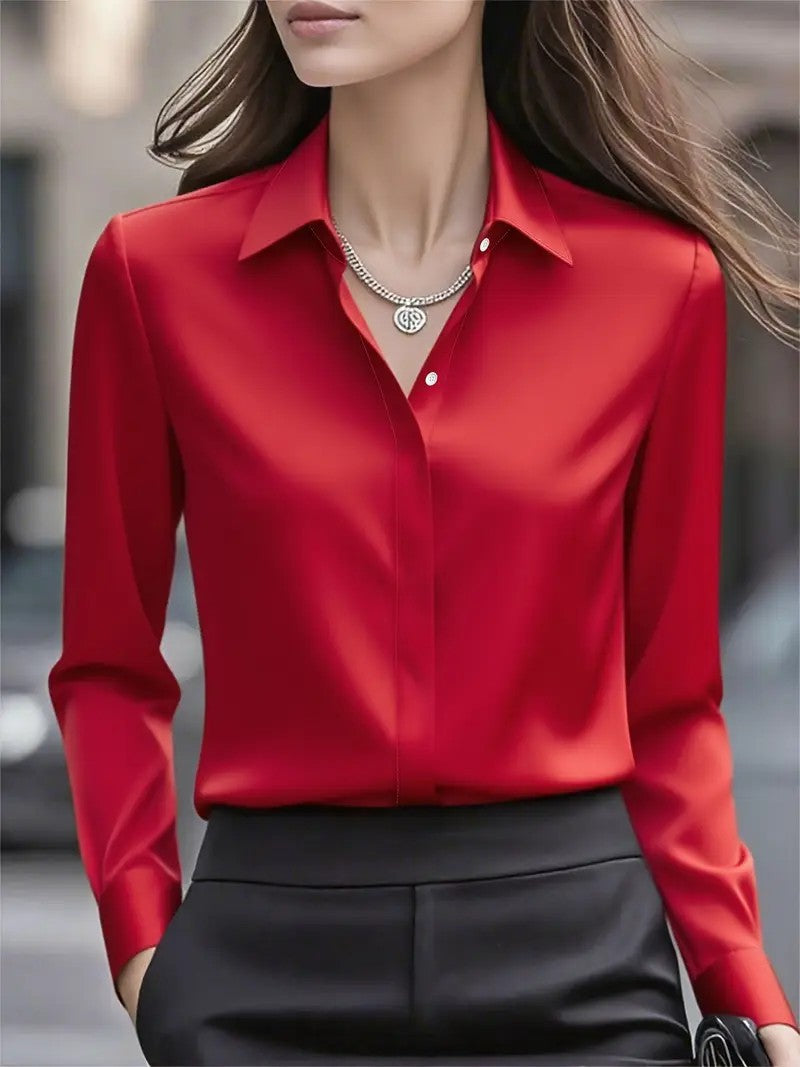Damen Elegante satiniert Bluse Echo Archiv