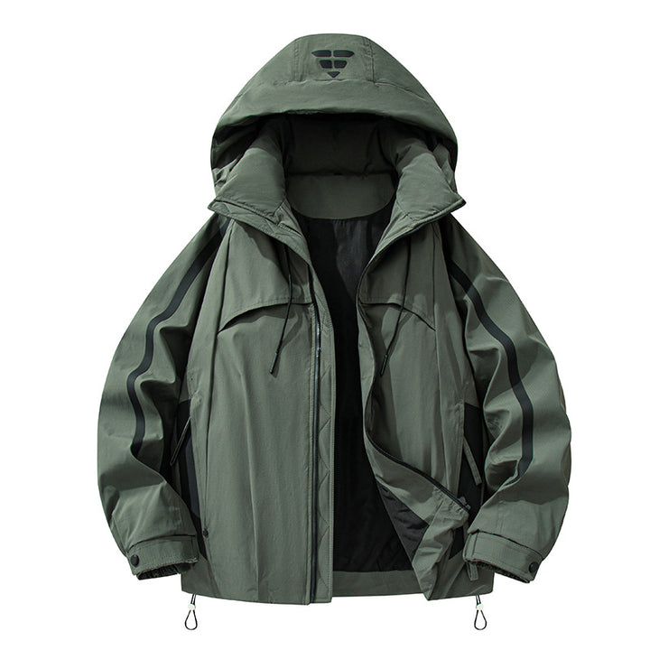 Unisex gefütterte Outdoor-Utility-Jacke mit Kapuze und reflektierenden Streifen Echo Archiv