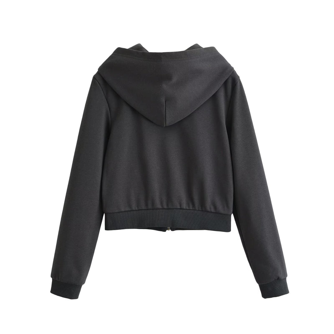 Damen Cropped Kapuzenblouson mit dekorischer Doppelreihe und verdecktem Reißverschluss Echo Archiv
