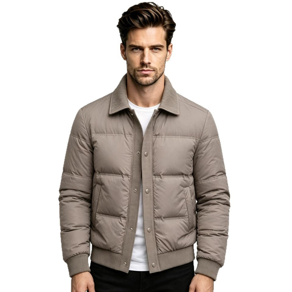 Herren Modische Steppjacke mit hohem Kragen – Taviero