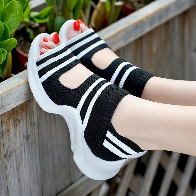Damen Strick-Sandalen mit ergonomischer Plateau-Sohle – Sorelia