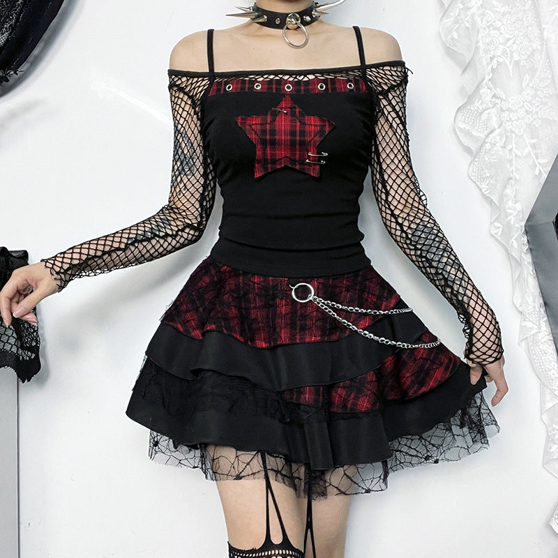 Damen figurbetonte Bluse mit Rüschendetails und Schnürung Echo Archiv