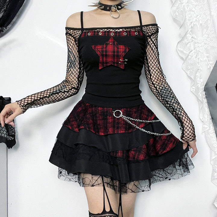 Damen figurbetonte Bluse mit Rüschendetails und Schnürung Echo Archiv