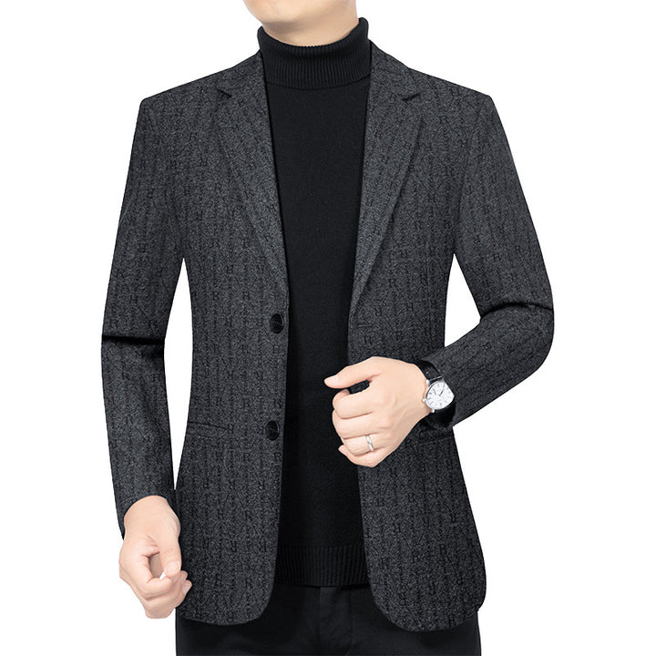 Herren Modernes Einreihiges City-Blazer mit aufgesetzten Taschen und leichter Halbfütterung – Tianoro