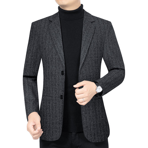 Herren Modernes Einreihiges City-Blazer mit aufgesetzten Taschen und leichter Halbfütterung – Tianoro