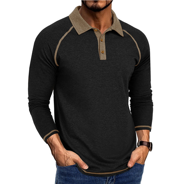 Herren Poloshirt mit kontrastierenden Akzenten und innovativem Kragen Echoarchiv
