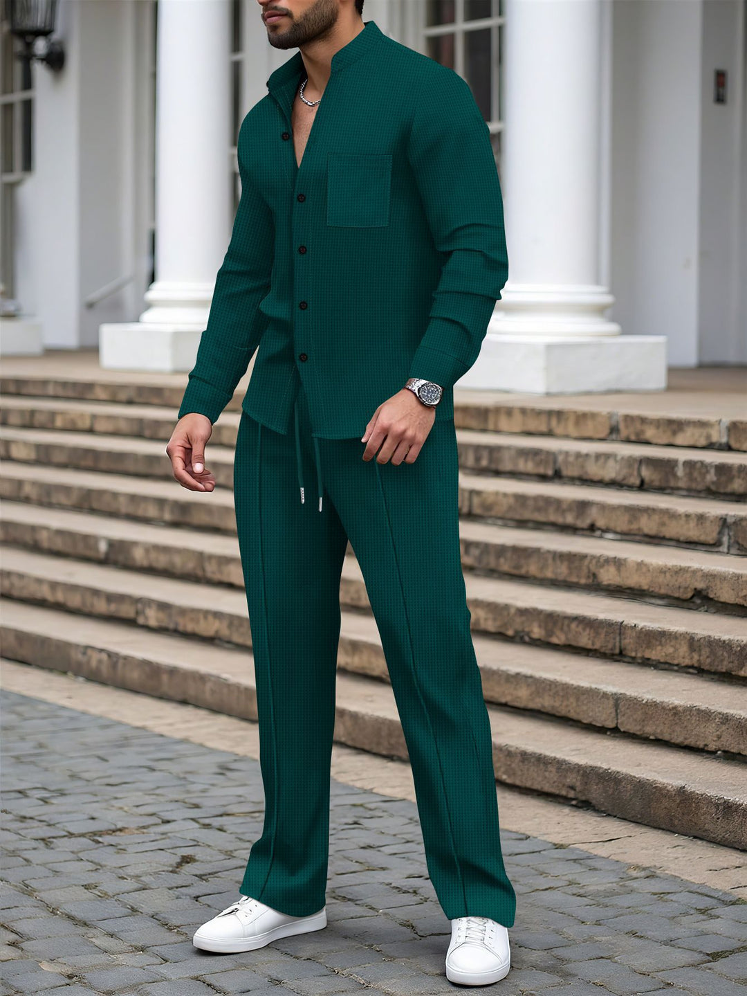 Herren elegante Karohose mit passendem Hemd Echoarchiv