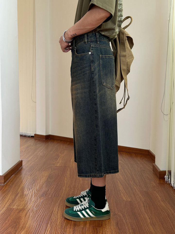 Damen Weitgeschnittene Jeans-Shorts Echoarchiv