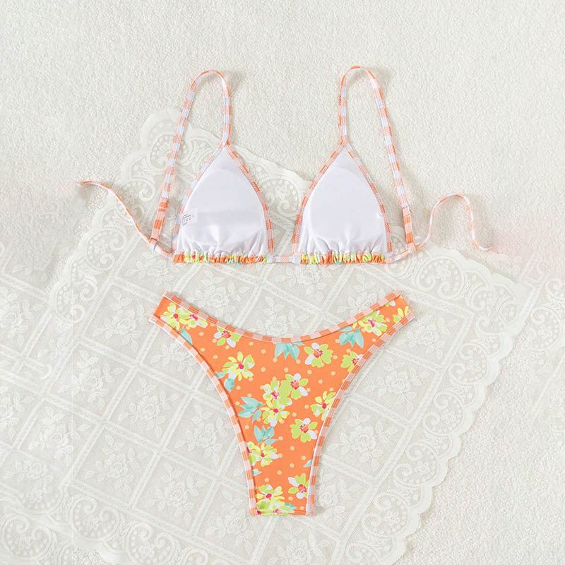 Damen Triangel-Bikini mit floralem Muster und verstellbaren Trägern Echo Archiv