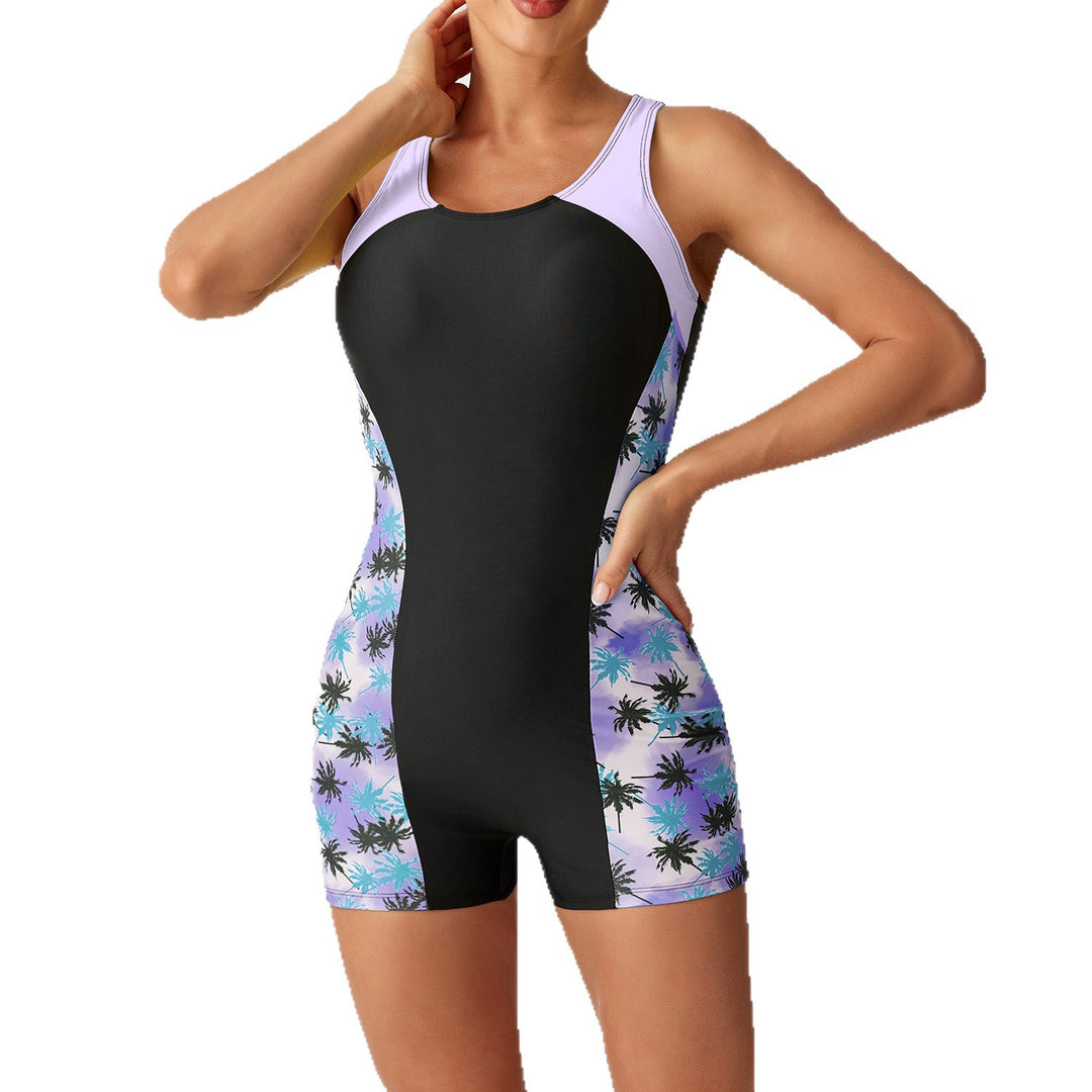 Damen Trendiger Sport Badeanzug mit hohem Halsausschnitt Echo Archiv