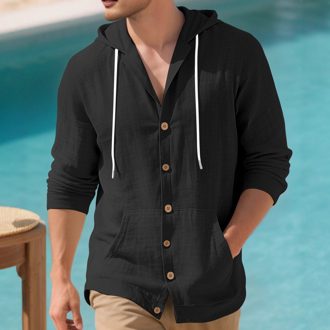 Herren elegante Freizeitjacke mit Kapuze und praktischen Taschen Echoarchiv
