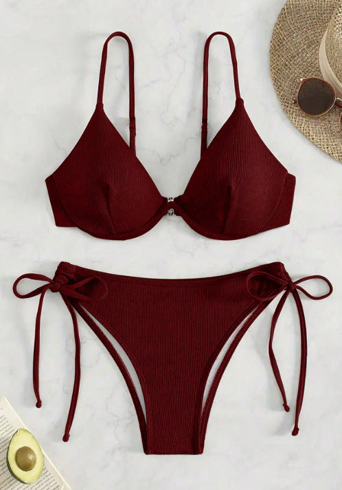 Damen Triangel-Bikini mit verstellbaren Trägern und Seitenschnürungen Echo Archiv