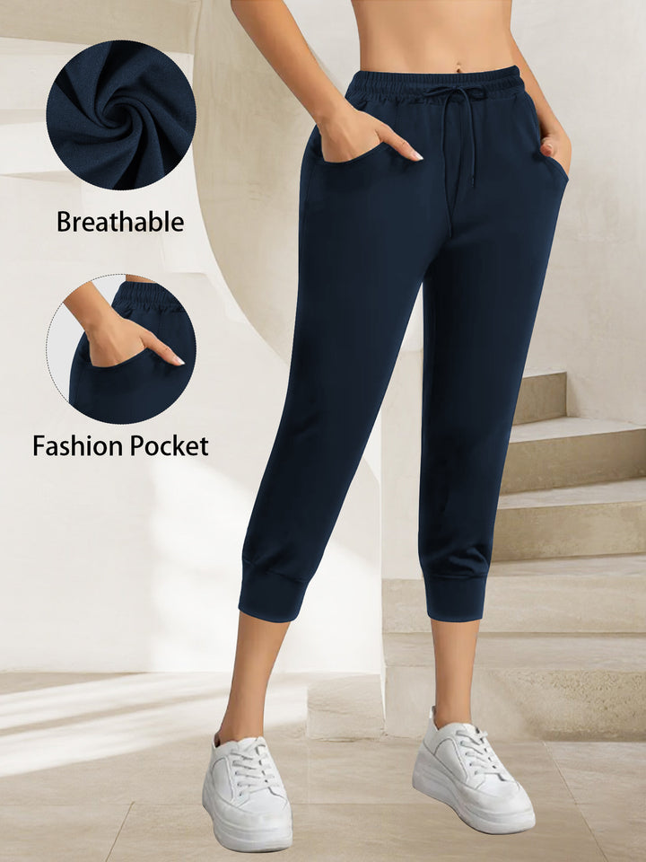 Damen Atmungsaktive Ankle-Joggerhose mit Kordelzug und Eingrifftaschen echoarchiv-
