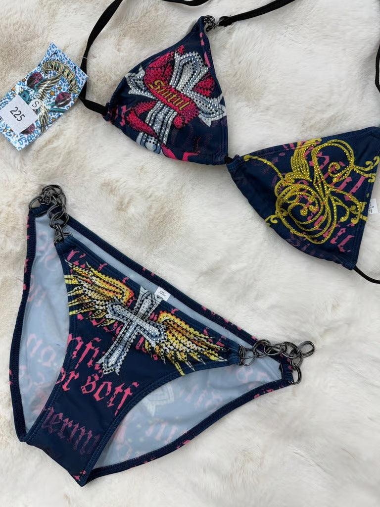 Damen Triangel-Bikini mit kreativem Muster Echo Archiv