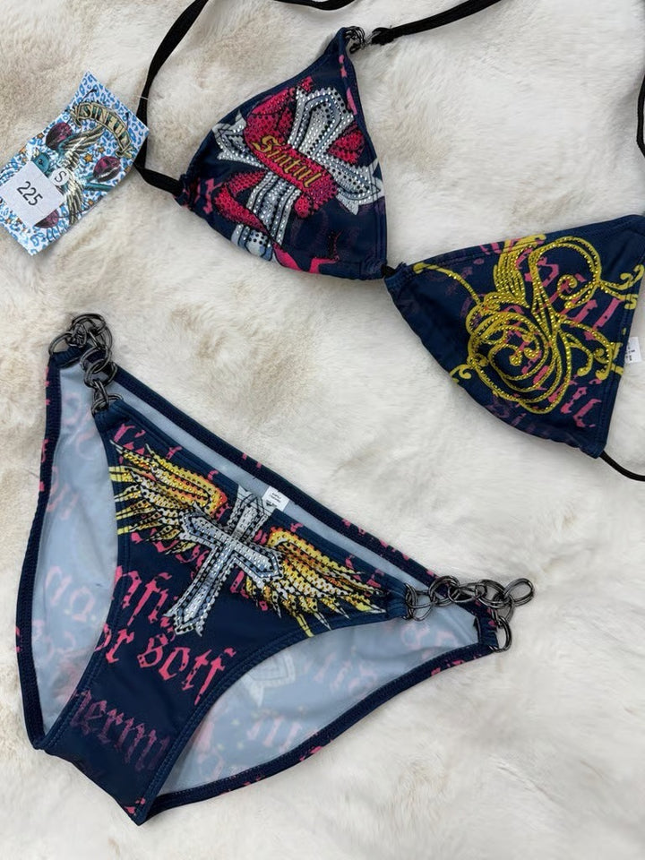 Damen Triangel-Bikini mit kreativem Muster Echo Archiv