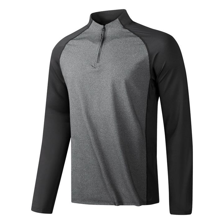 Herren Funktionales Langarmshirt mit Stehkragen und halbem Reißverschluss Echoarchiv