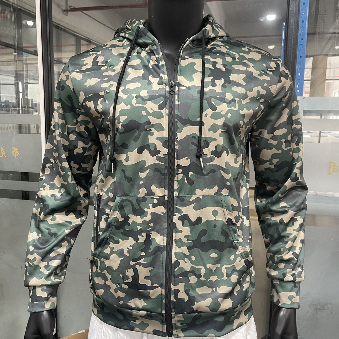 Herren Camouflage-Fleecejacke mit praktischen Taschen und verstellbarem Kordelzug Echoarchiv