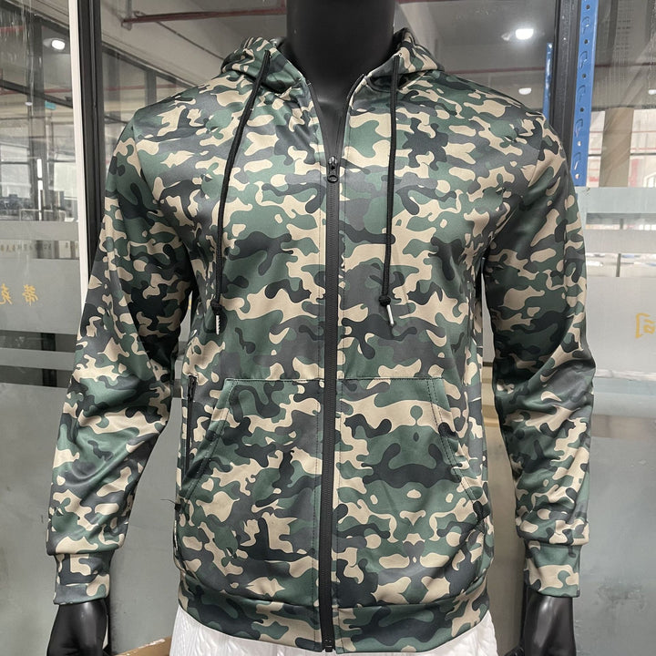 Herren Camouflage-Fleecejacke mit praktischen Taschen und verstellbarem Kordelzug Echoarchiv