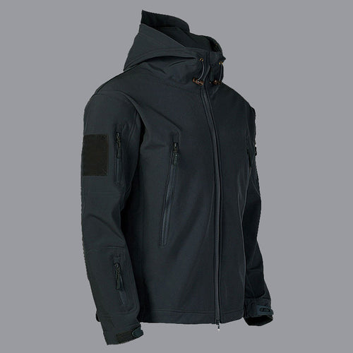 Herren technische Softshell-Jacke mit multifunktionalen Taschen und verstellbarem Kapuzensystem Echoarchiv