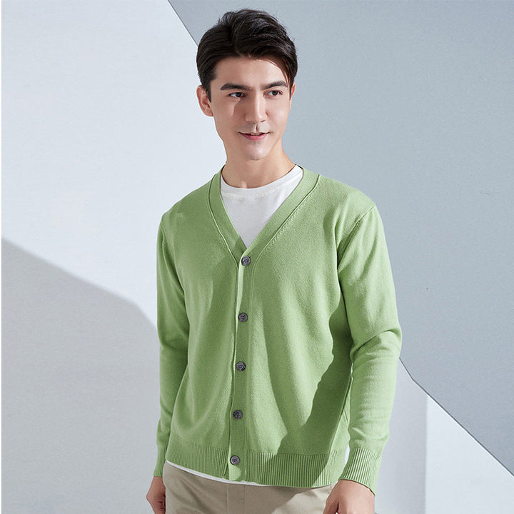 Herren Leichter Feinstrick-Cardigan mit V‑Ausschnitt und Business‑Silhouette Echoarchiv