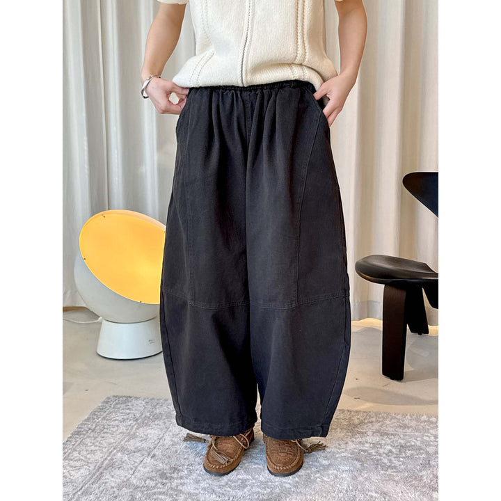 Damen Weite Baumwoll‑Twill Culotte mit hohem Elastbund und legerer Silhouette Echoarchiv