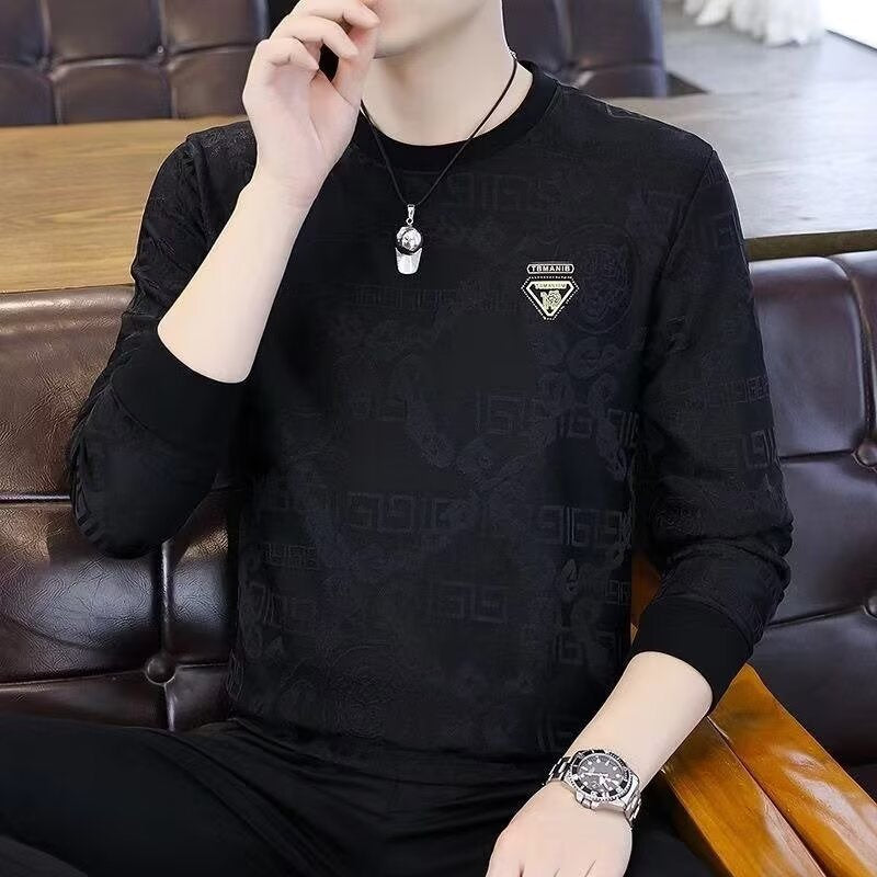 Herren Modernes Langarmshirt mit kreativem Strukturdesign Echoarchiv