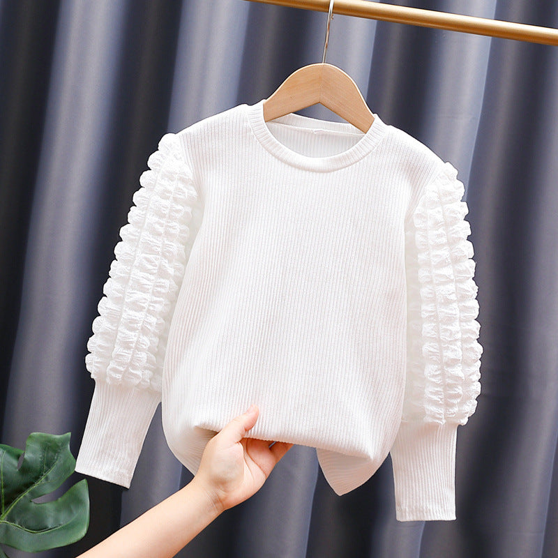 Damen modischer Pullover mit voluminösen Rüschärmeln Echo Archiv