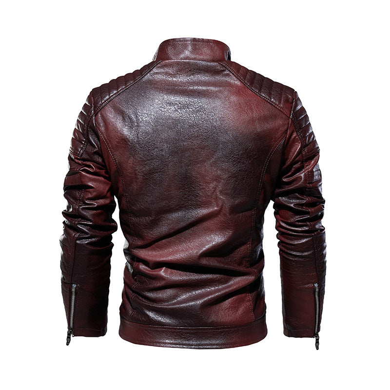 Herren Lederjacke mit mehrfachen Taschen Echo Archiv