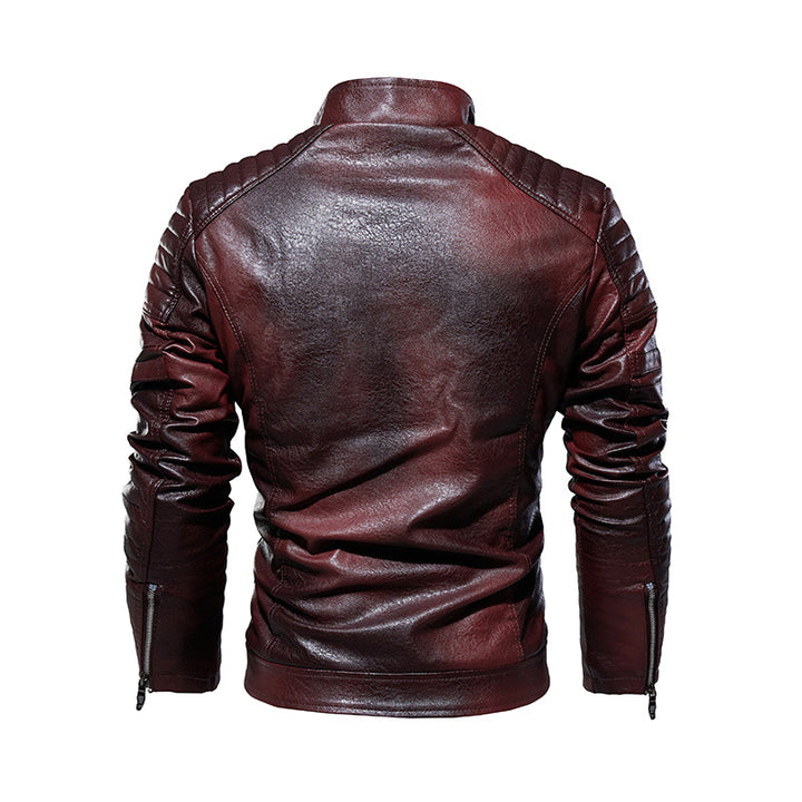 Herren Lederjacke mit mehrfachen Taschen Echo Archiv