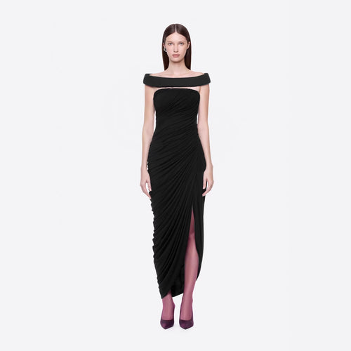 Damen Elegantes Abendkleid mit Off-Schulter-Design und raffiniertem Drapé Echo Archiv
